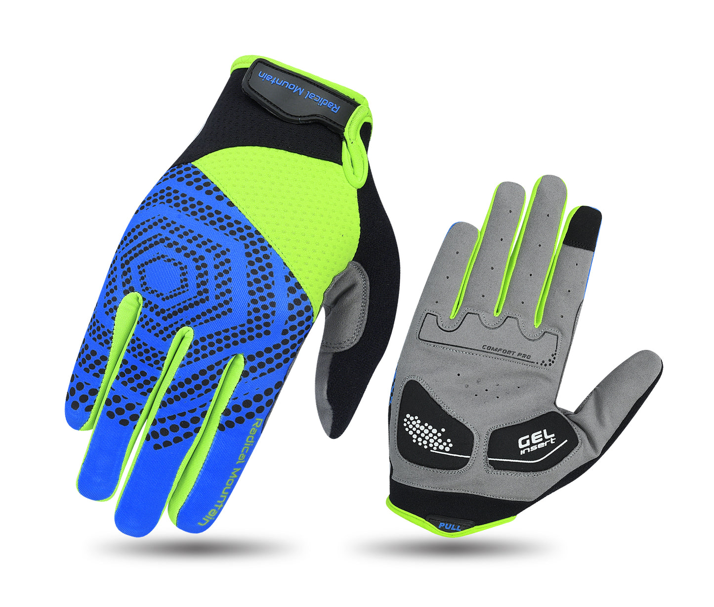 Radical Mountain Long Finger Gloves 1762- Blue/Green, Size XL