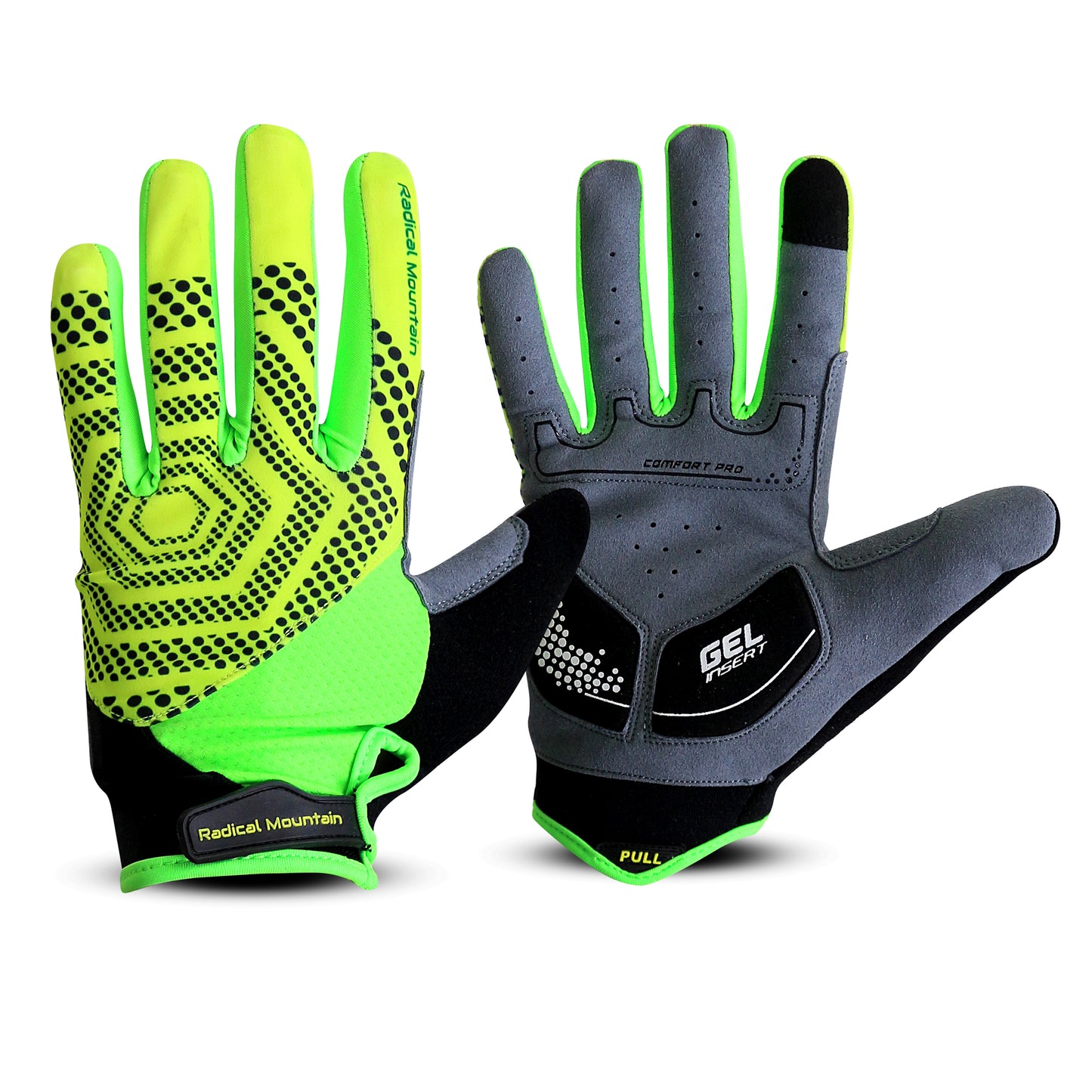 Guantes Radical Mountain de dedos largos 1762 - Verde/Amarillo, Talla M