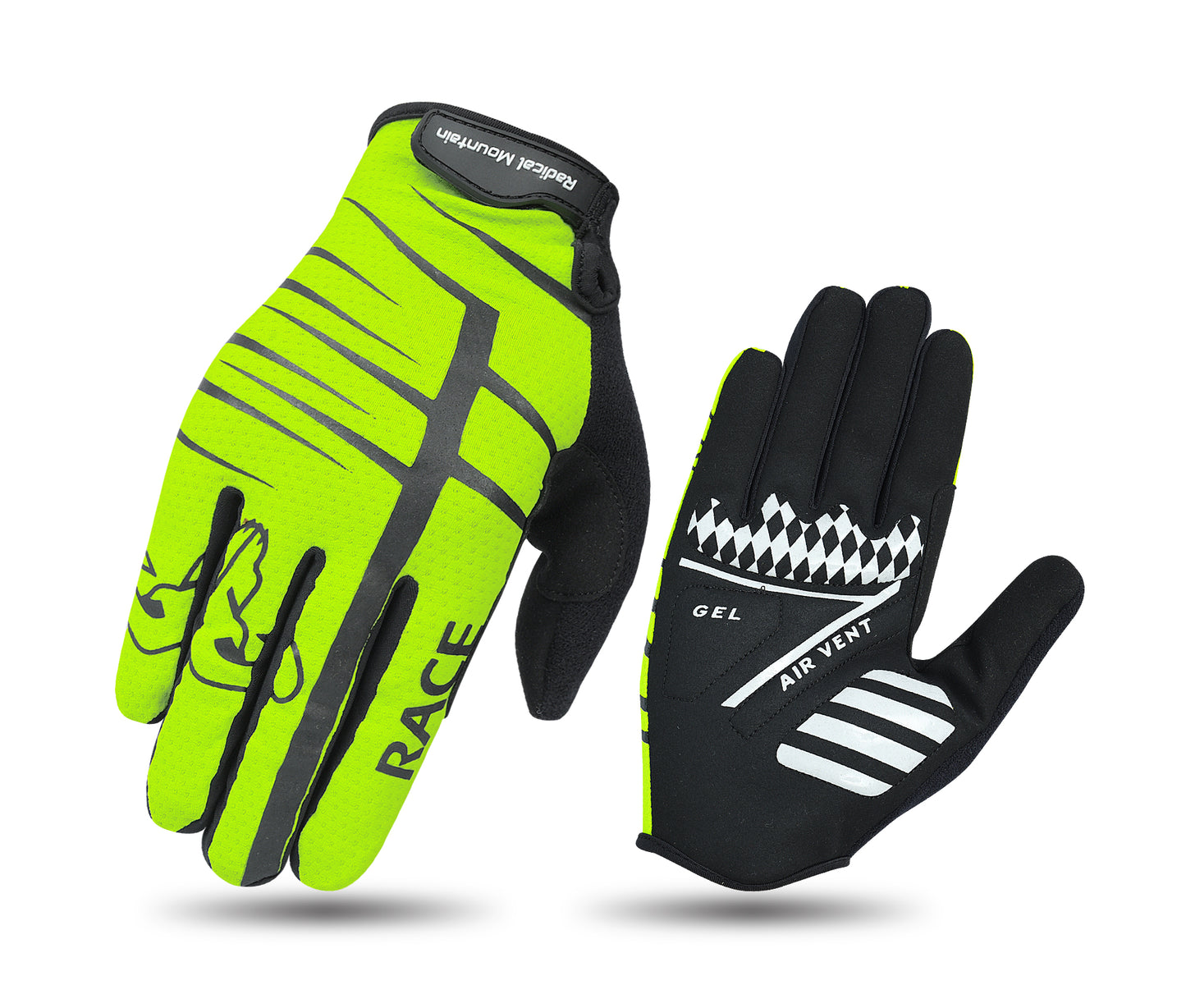 Guantes Radical Mountain de dedos largos 1771 - Verde neón, talla XL