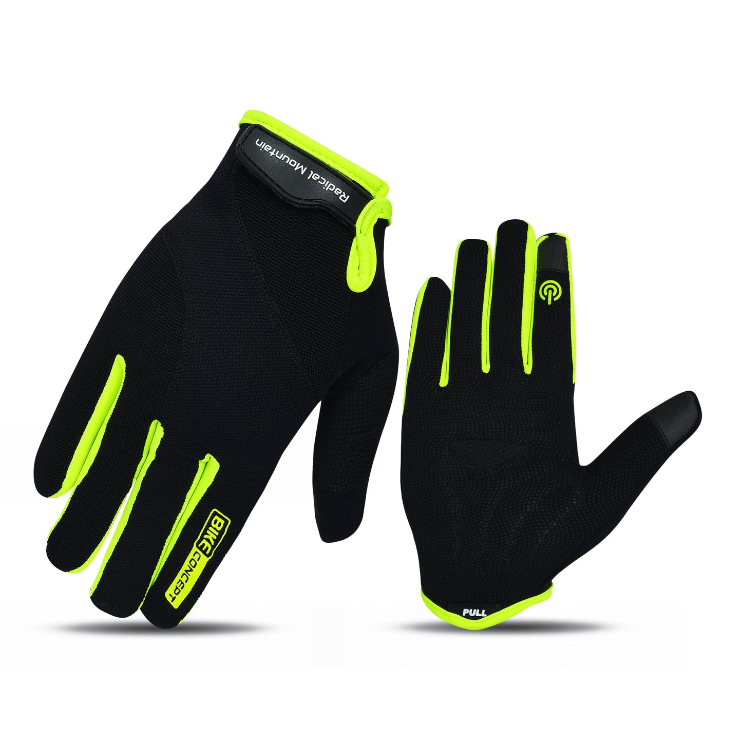 Guantes Radical Mountain de dedos largos 9538 - Negro/Verde Talla M