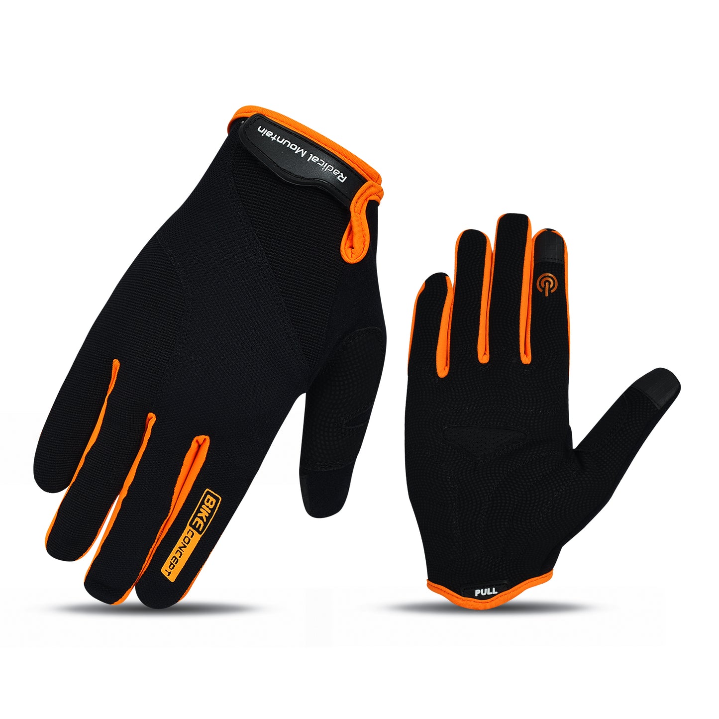 Radical Mountain Long Finger Gloves 9538 - Black/Orange Size M