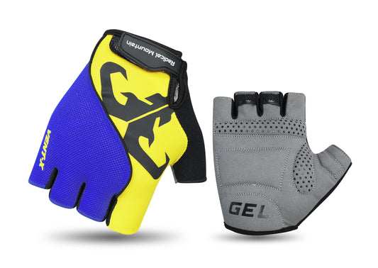 Guantes de dedos cortos Radical Mountain 1454 - Amarillo/Azul, Talla M