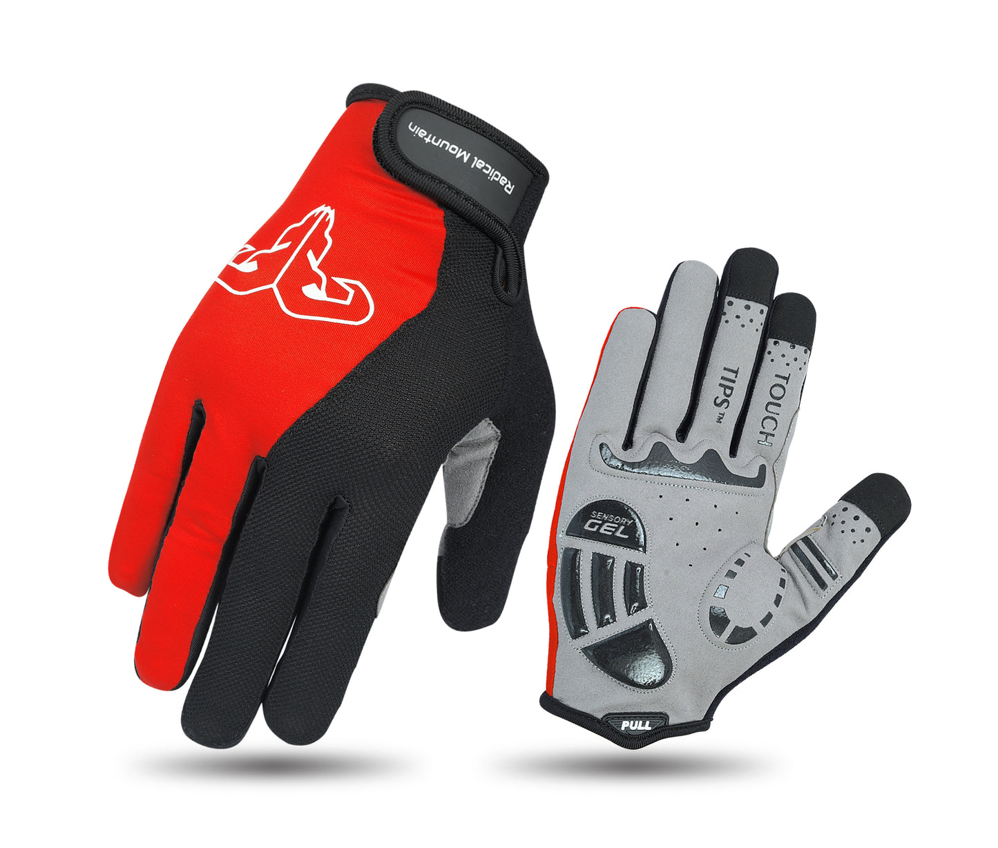 Radical Mountain Long Finger Gloves 1800 - Black/Red, Size S