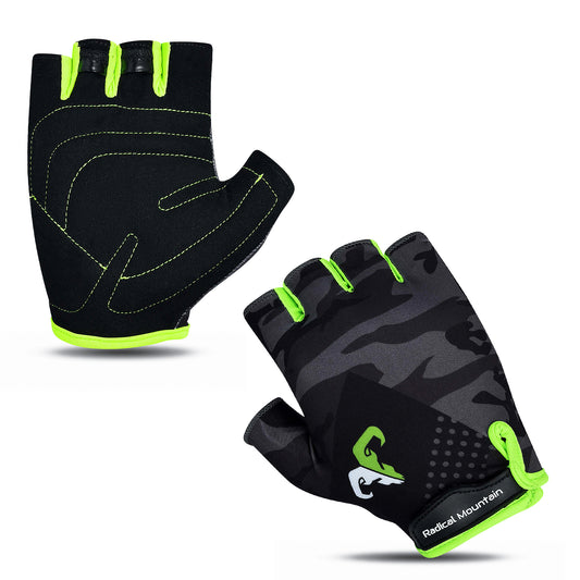Guantes Radical Mountain de dedos cortos 1460 - Camuflaje/Verde, talla L