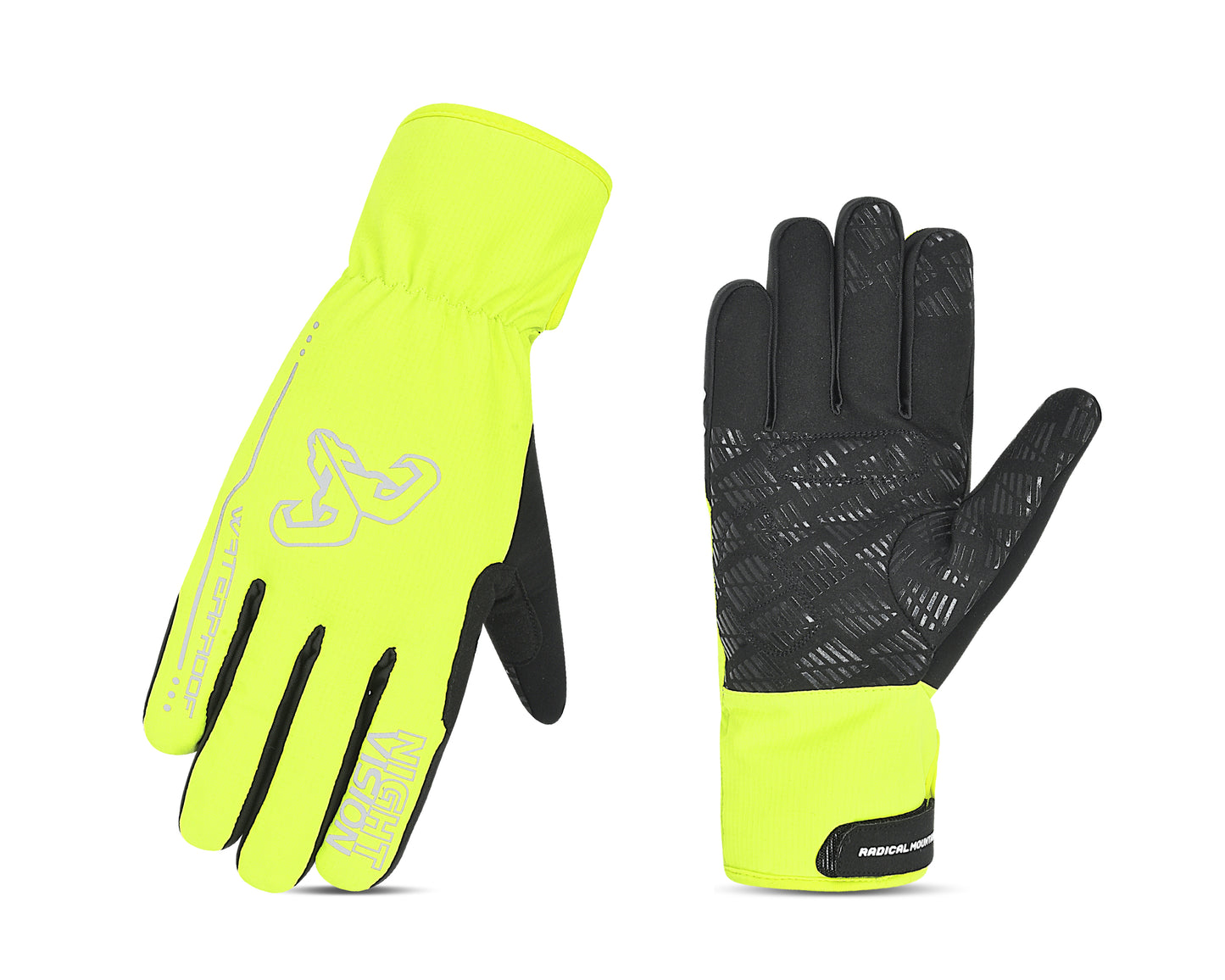 Radical Mountain Long Finger Gloves Winter - Yellow Neon Size M