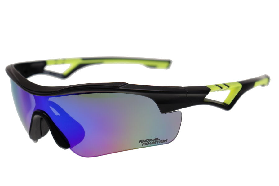 Radical Mountain Sunglasses S13284, Black/Neon Yellow